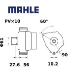 Alternátor MAHLE 14V 200A