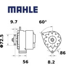 Alternátor MAHLE 14V 65A
