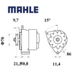 Alternátor MAHLE 14V 70A