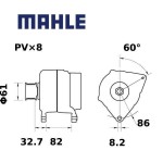 Alternátor MAHLE 14V 120A