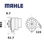 Alternátor MAHLE 14V 80A