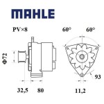 Alternátor MAHLE 28V 80A
